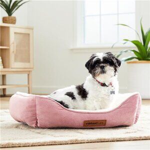 Cozy Pet Cuddler Bed Pink & White 24x18 Small Dogs